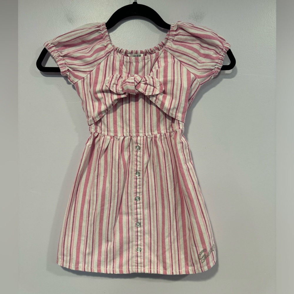 Guess kids‎ pink stripe tie front dress